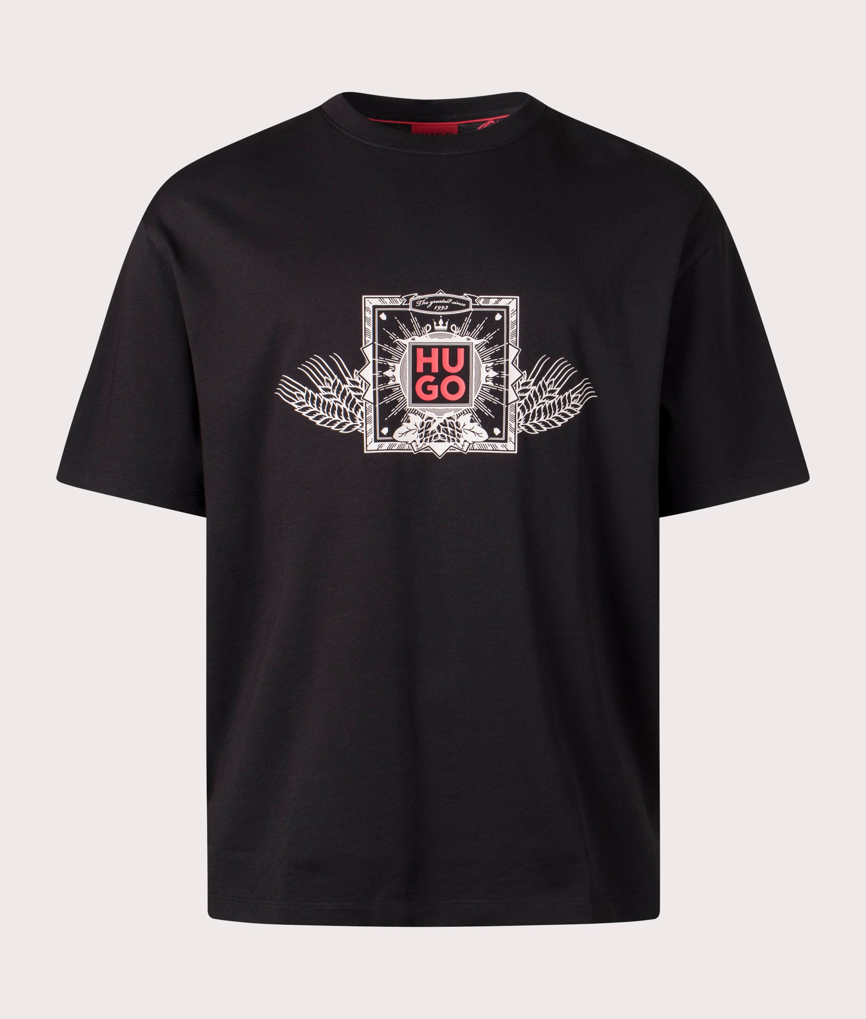 Deytimo T-Shirt in Black by Hugo.  EQVVS Front Angle Shot.