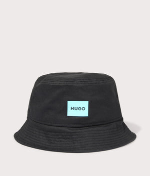 Larry F Bucket Hat in Black by Hugo. EQVVS Front Angle Shot.
