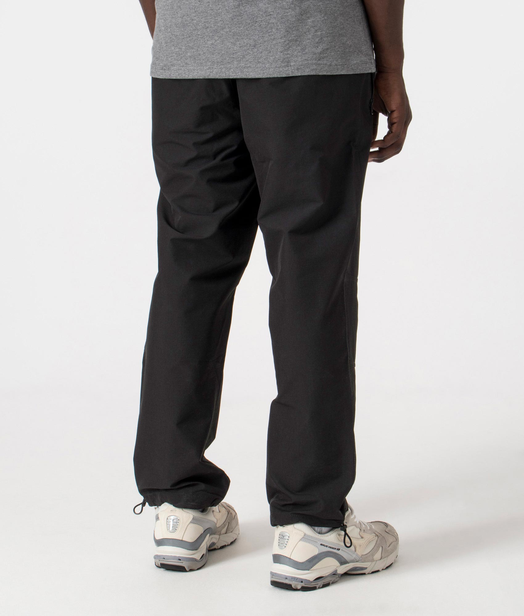 Gendo242 Parachute Pants in Black by HUGO. EQVVS Back Angle Shot