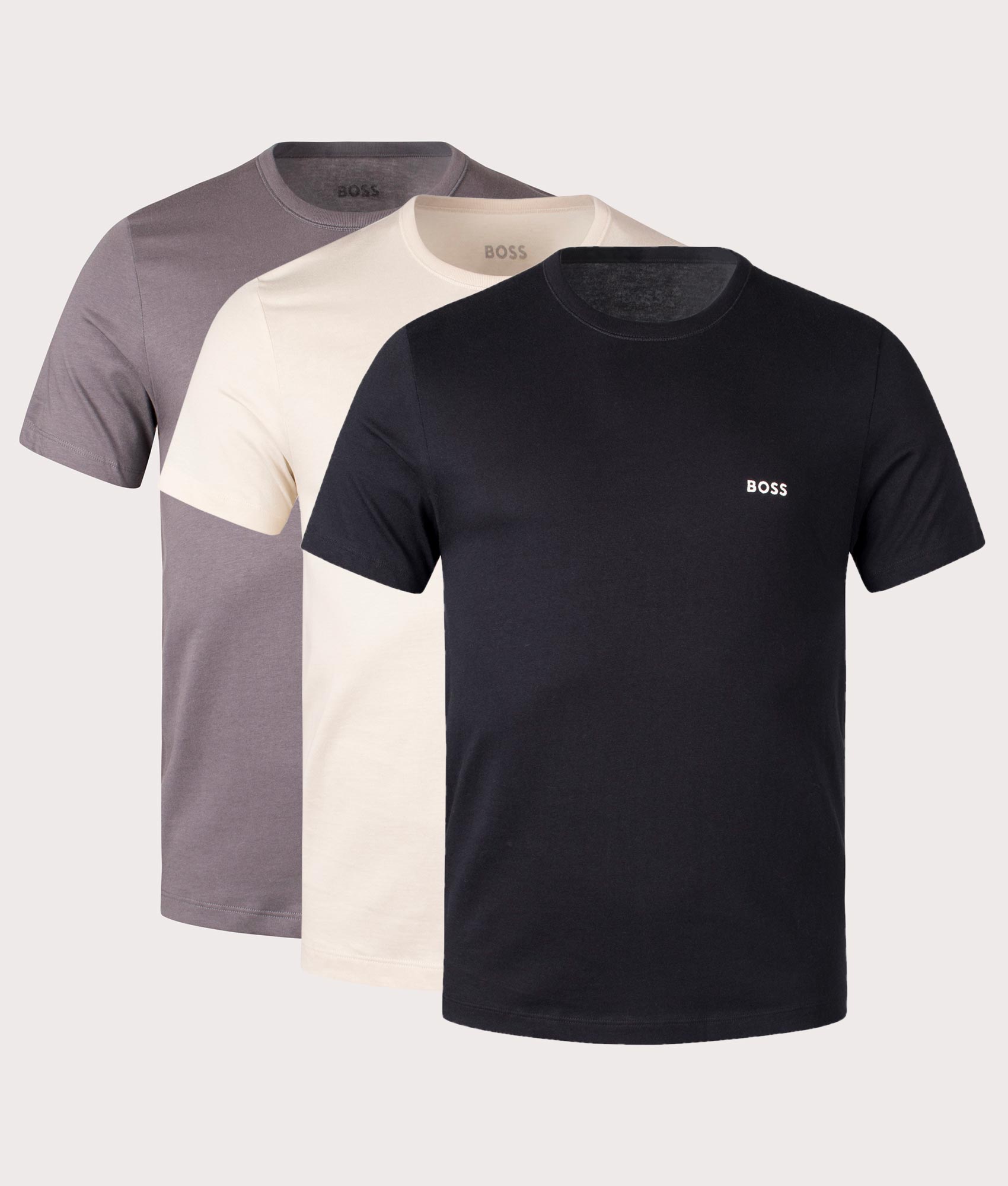 BOSS Mix & Match T-Shirt in Black Beige and Brown for Men, 100% Cotton at EQVVS Front Shot