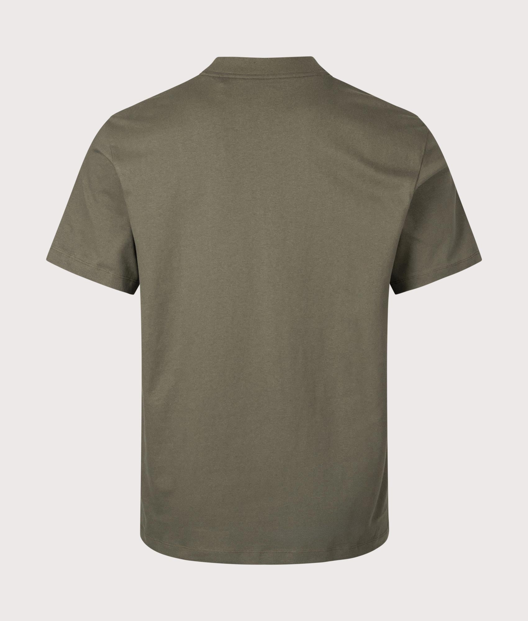 HUGO Relaxed Fit Dapolino T-Shirt in Dark Beige. Back angle shot at EQVVS.