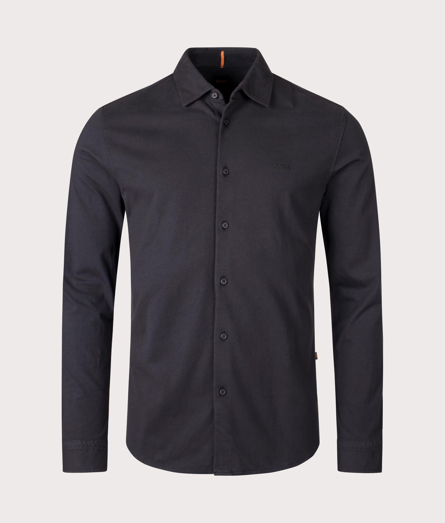 BOSS Mysoft 2 M Shirt in Black for Men, 100% Cotton at EQVVS Front Shot
