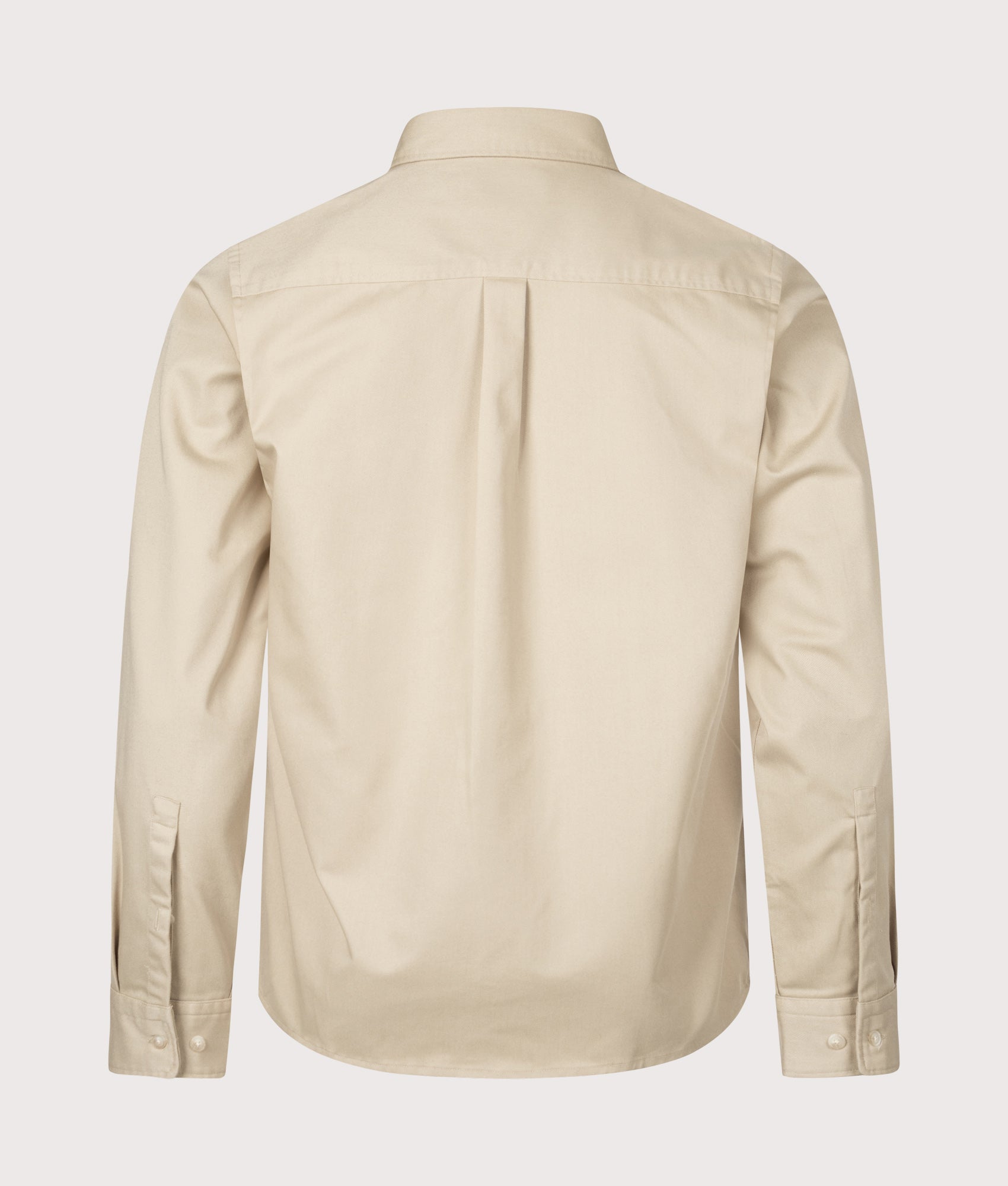 HUGO Egrin Shirt in Open Beige. Back angle shot at EQVVS.