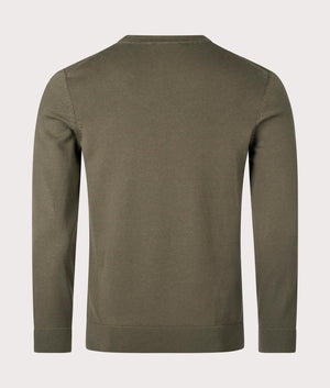 HUGO San Cassius C1 Sweatshirt in Dark Beige. 100% Organic Cotton. At EQVVS Menswear. Back shot. 