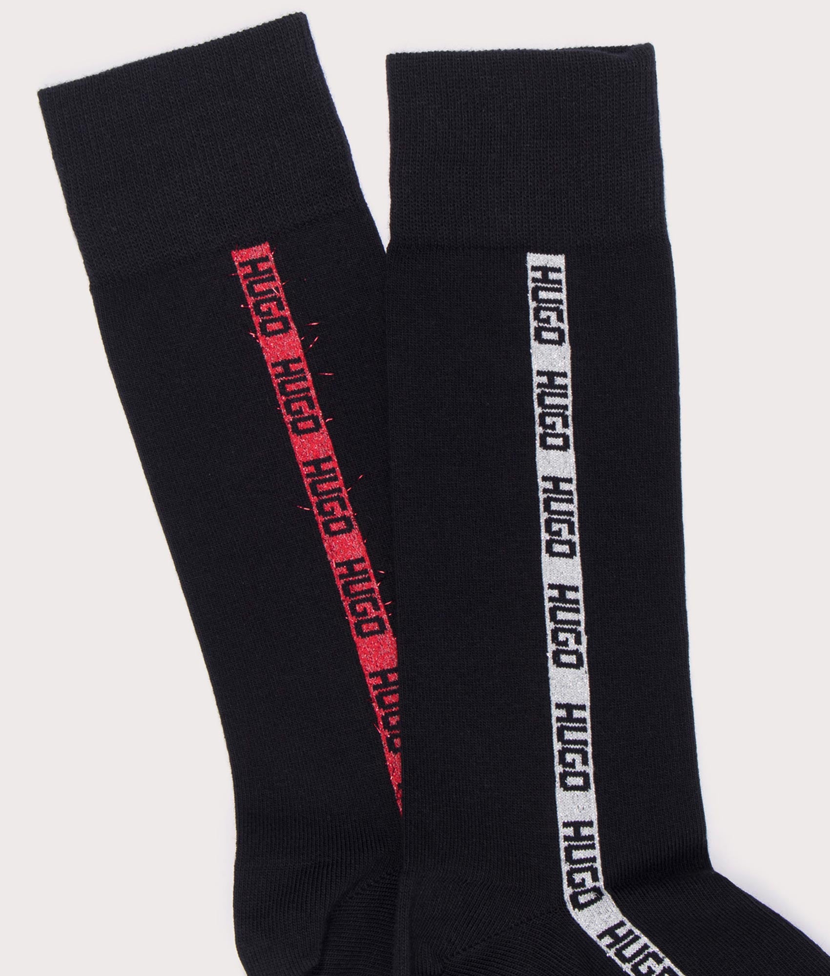 Hugo 2 Pack RS Socks Gift Set in Black at EQVVS menswear detail shot