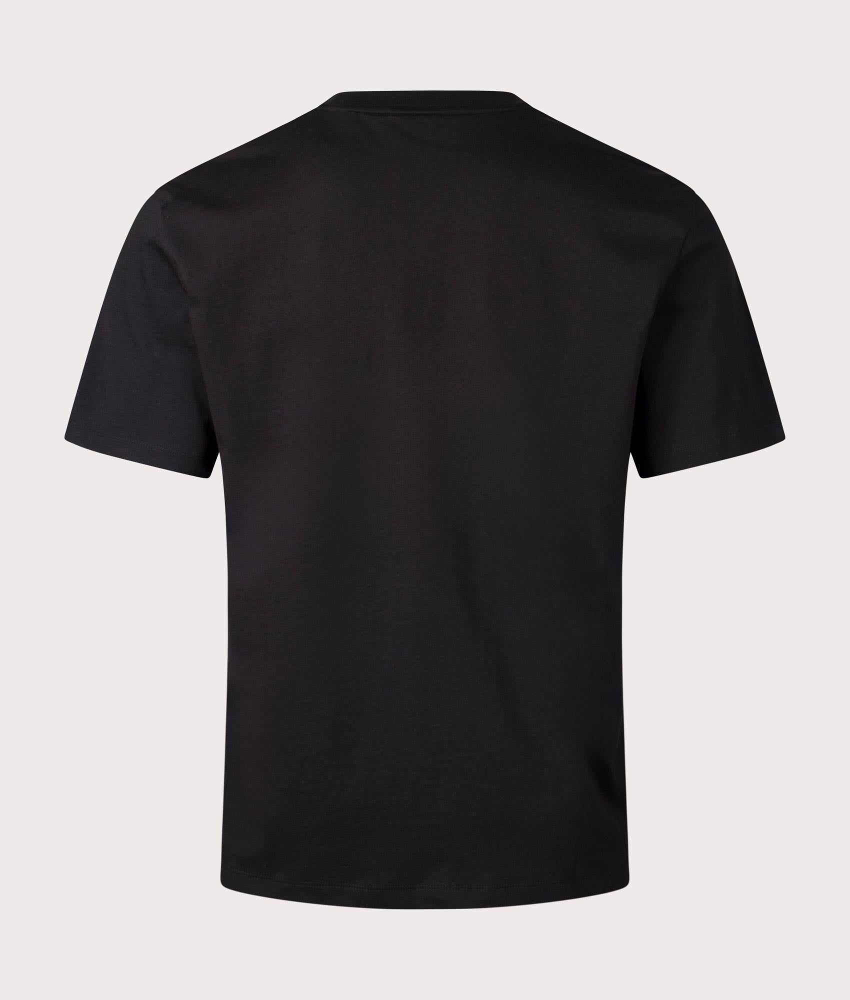 HUGO Relaxed Fit Dlongny T-Shirt in Black, 100% Cotton. At EQVVS Menswear. Back shot