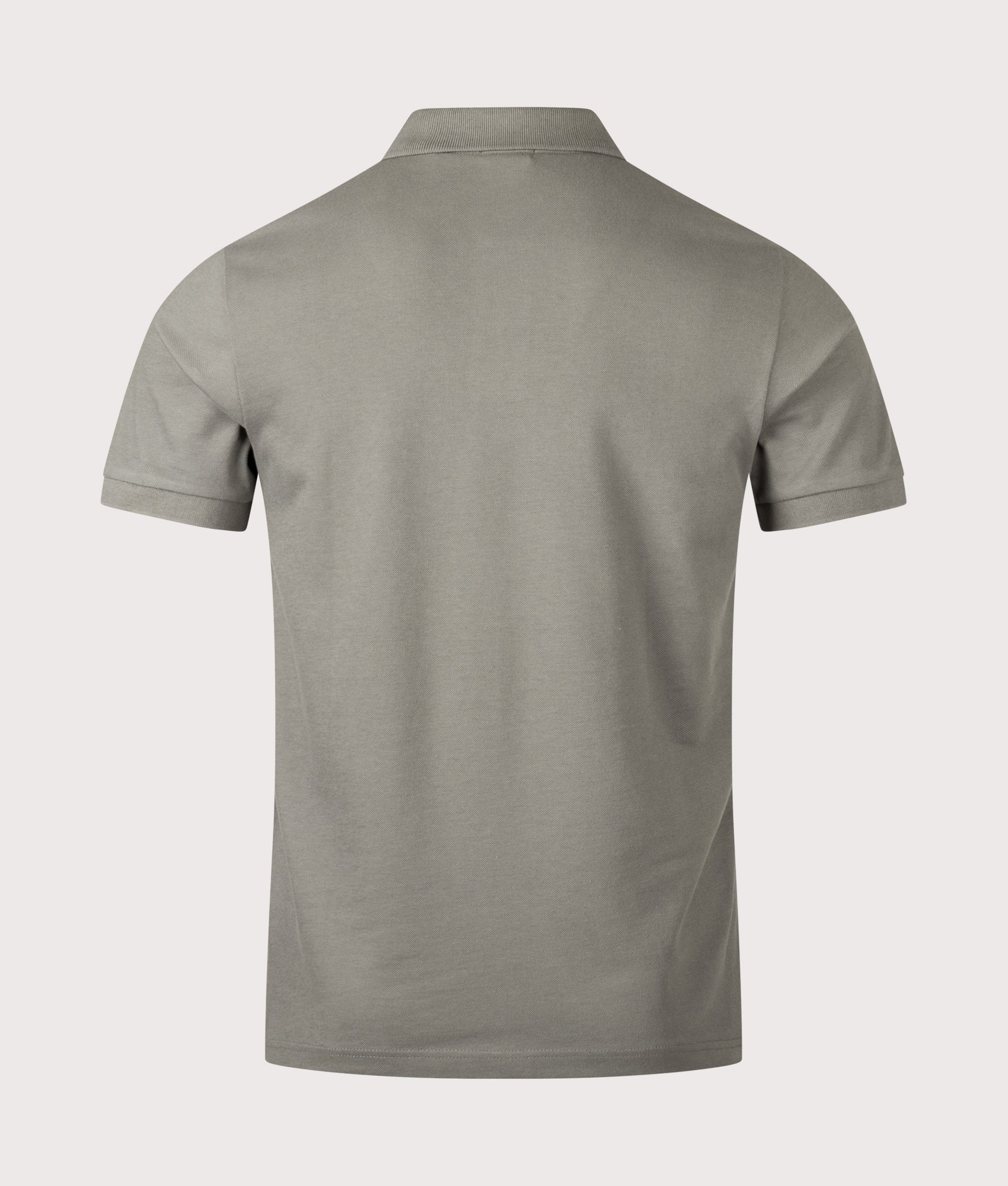Boss Slim Fit Passenger Polo Shirt in Open Grey at EQVVS Menswear. Back shot.