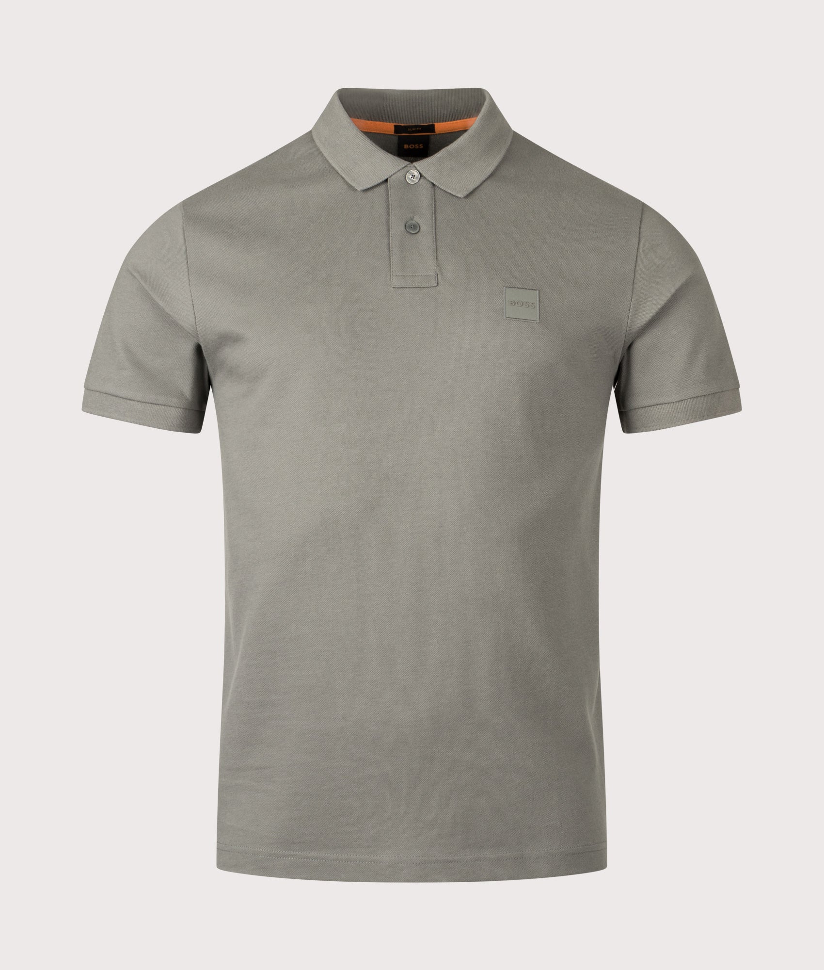 Boss Slim Fit Passenger Polo Shirt in Open Grey at EQVVS Menswear.