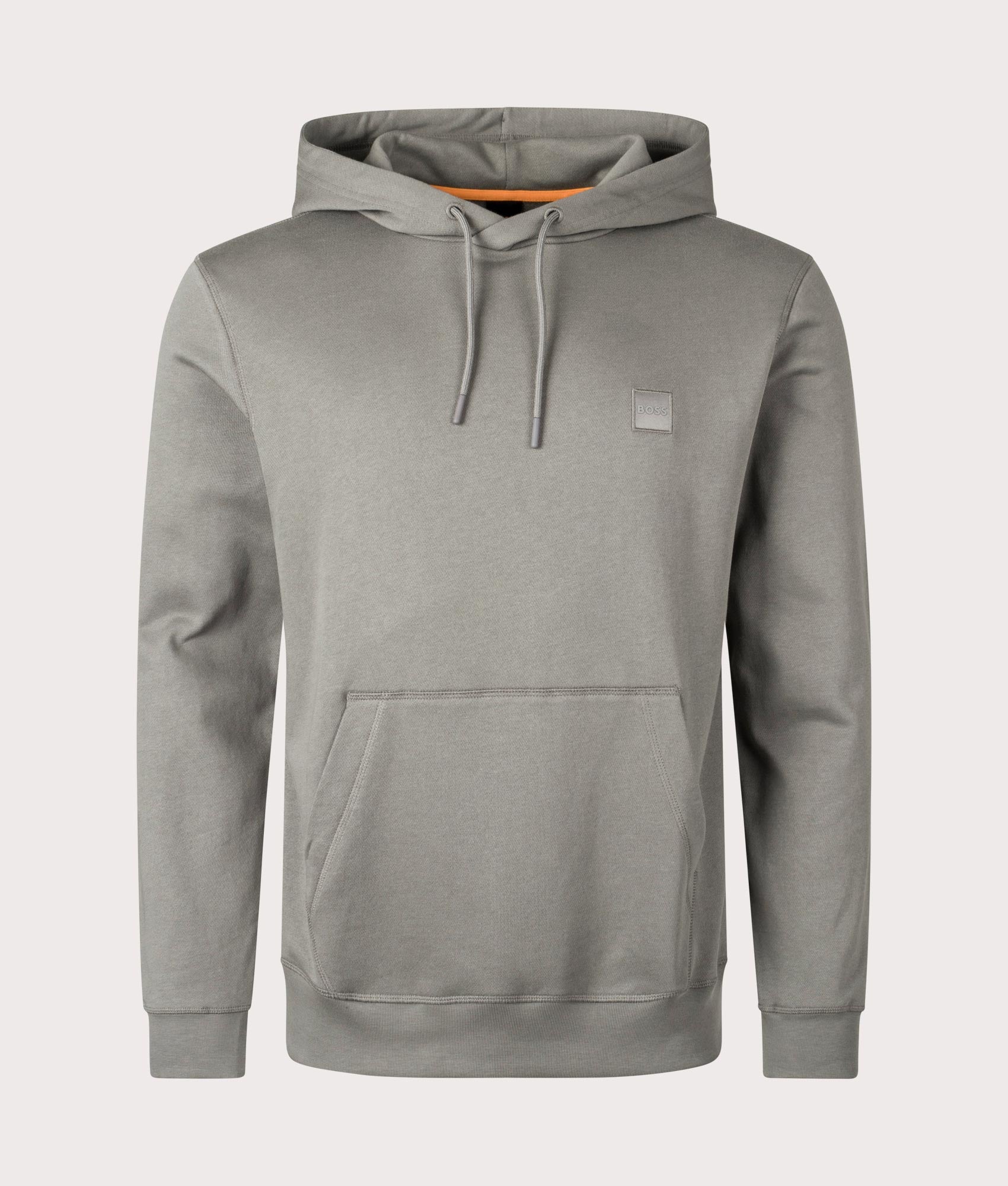 Boss Wetalk Hoodie in Open Grey at EQVVS Menswear. Front shot.