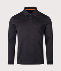 Piqué Interlock Long Sleeve Polo Shirt: 001 Black 