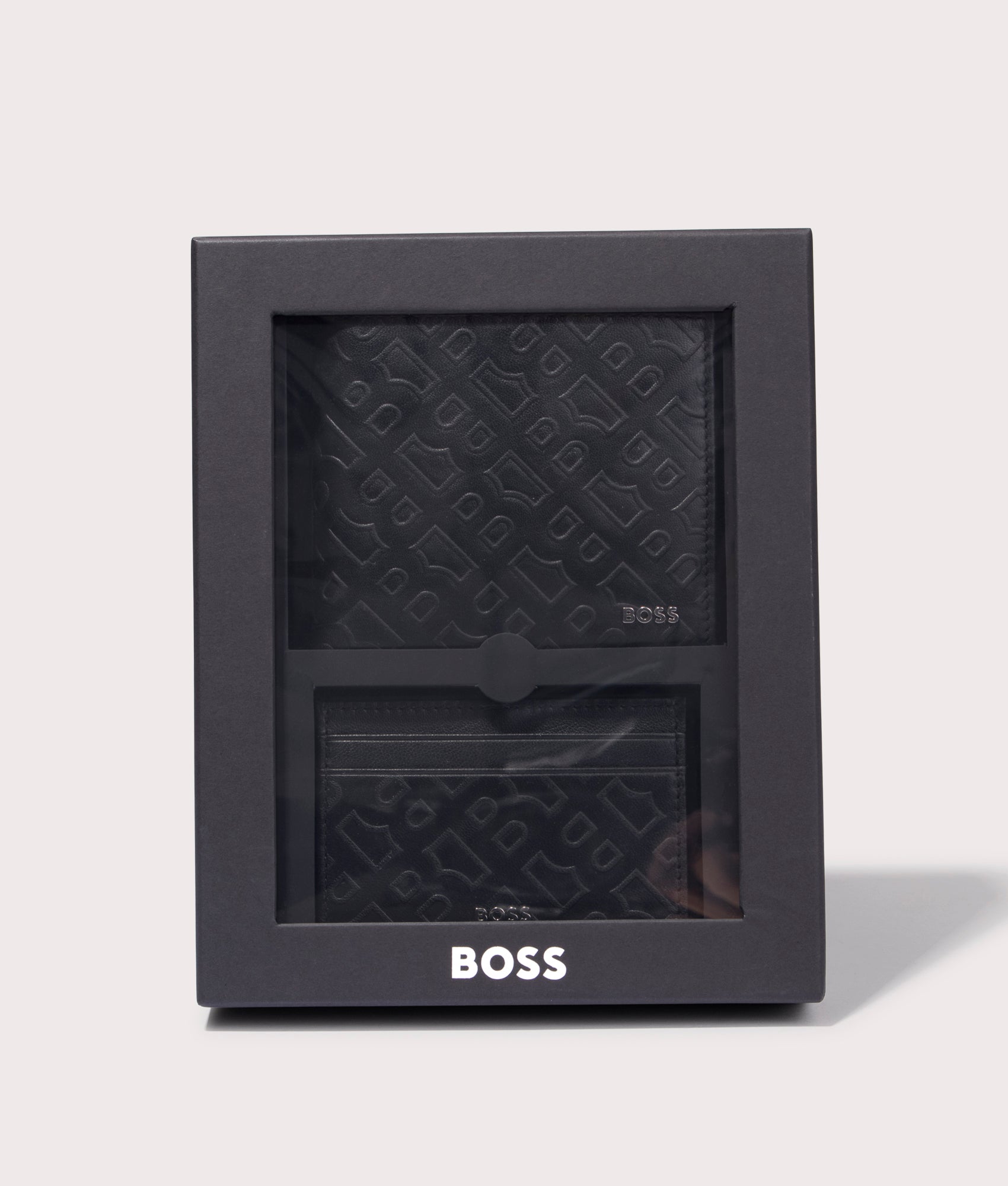 BOSS GB Outline Wallet & Cardholder Giftset in Black at EQVVS. Box shot