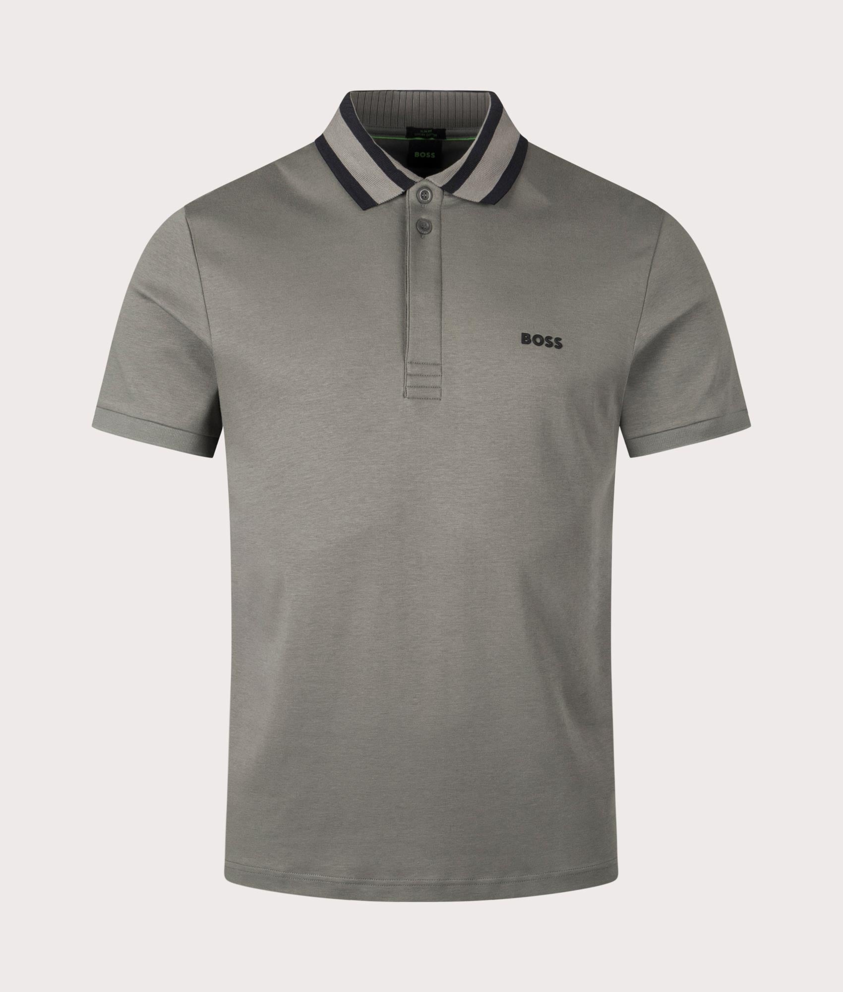 BOSS Paule Polo Shirt in Light Grey fr Men at EQVVS Front Shot