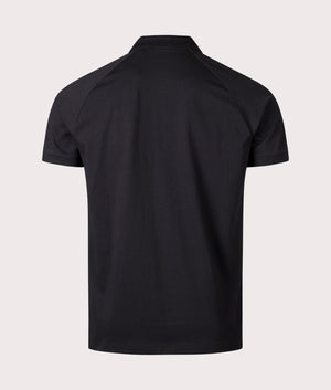 Philix Mirror Polo Shirt in Black by BOSS. Shot at EQVVS. Reverse shot. 