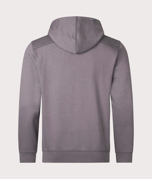 Zip Through Zetalky Hoodie in Dark Grey by BOSS. EQVVS Back Angle Shot.