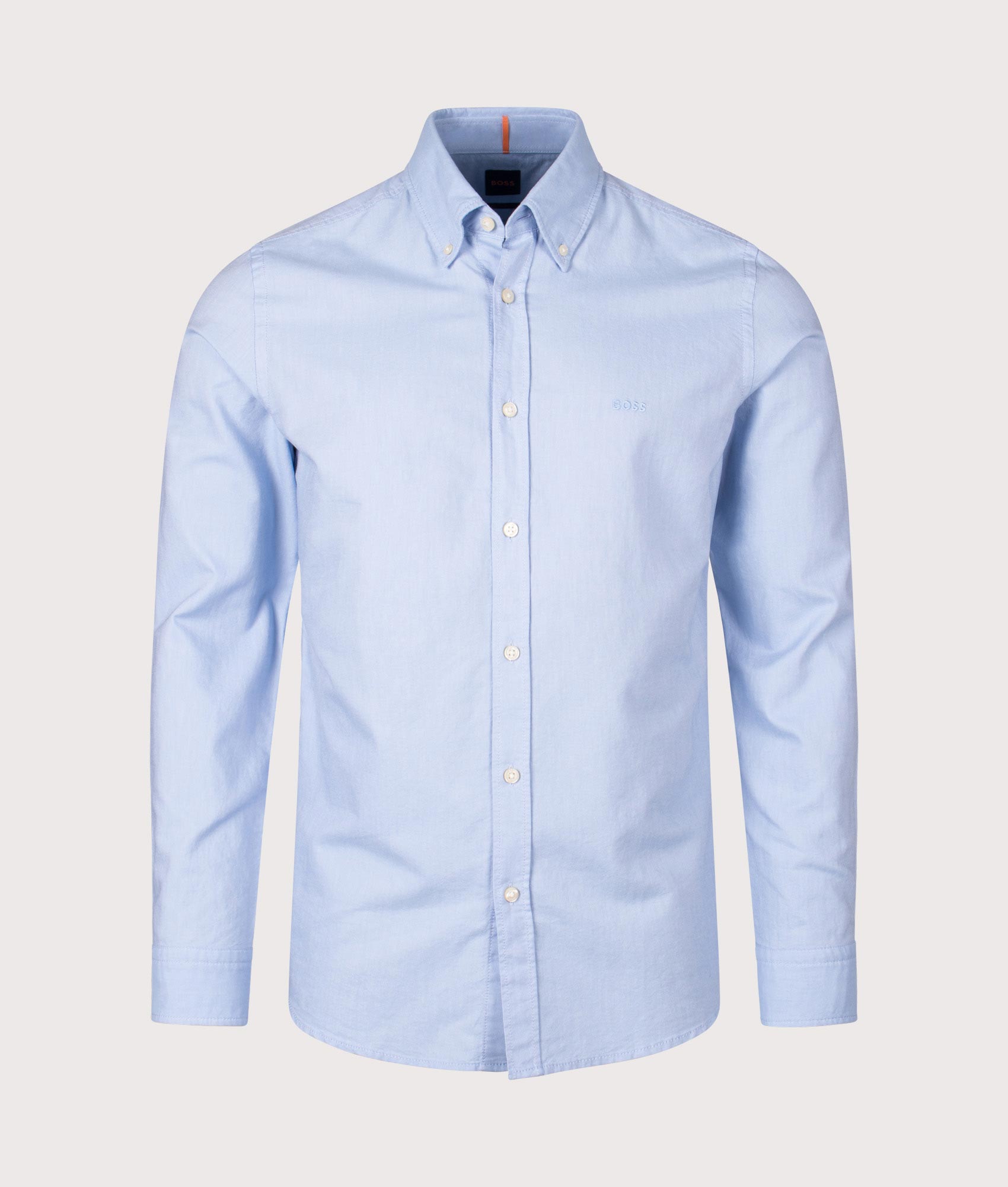 Rickert M Shirt in Open Blue by BOSS. EQVVS Shot.