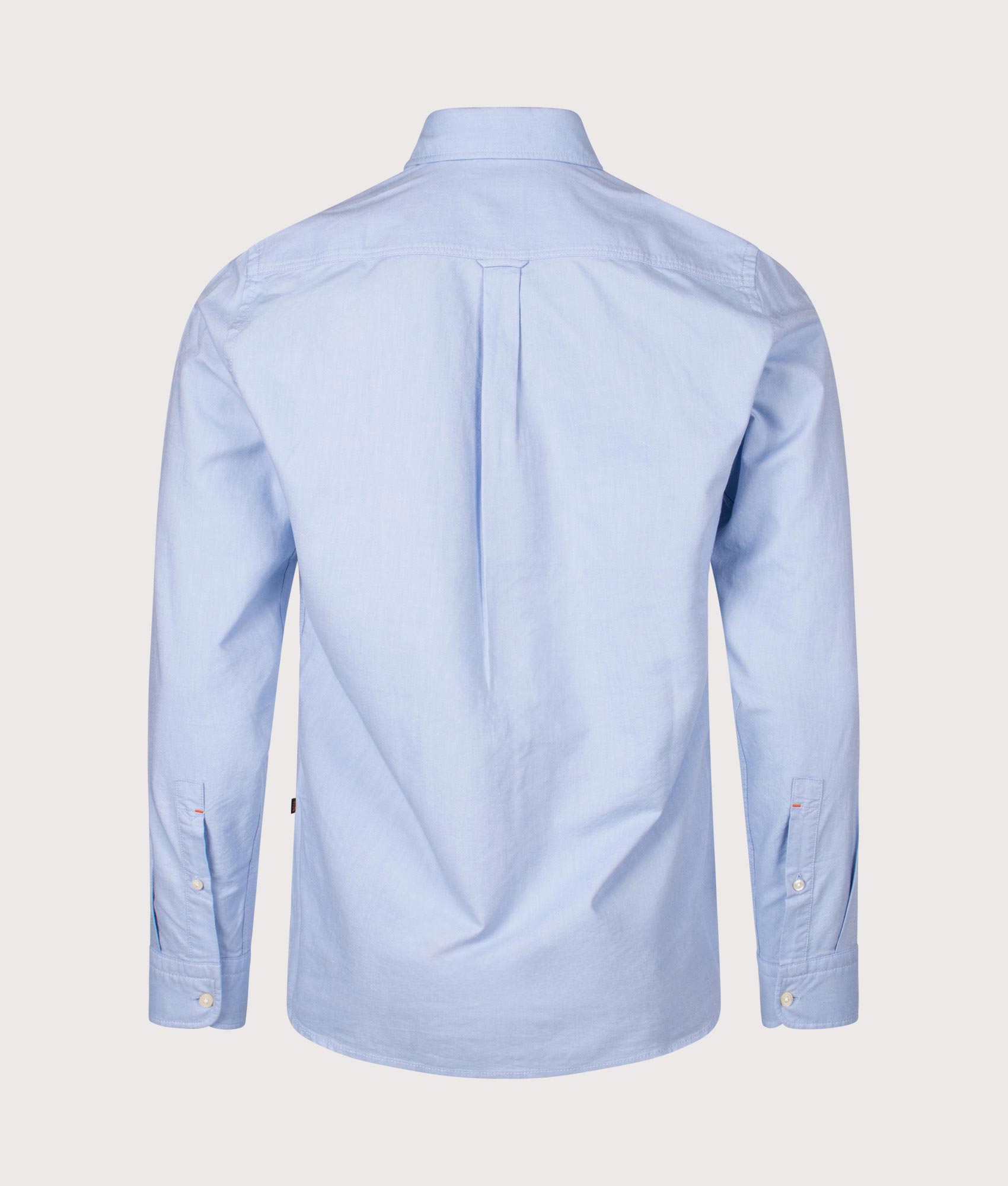 BOSS Rickert M Shirt in Open Blue at EQVVS Menswear. Back shot.