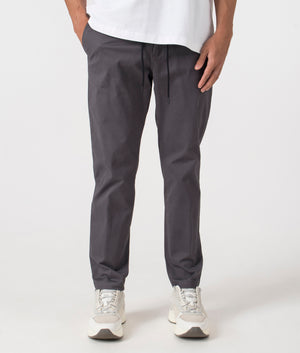 BOSS Chino Tapered Pants in Grey. Shot at EQVVS. Front shot. 
