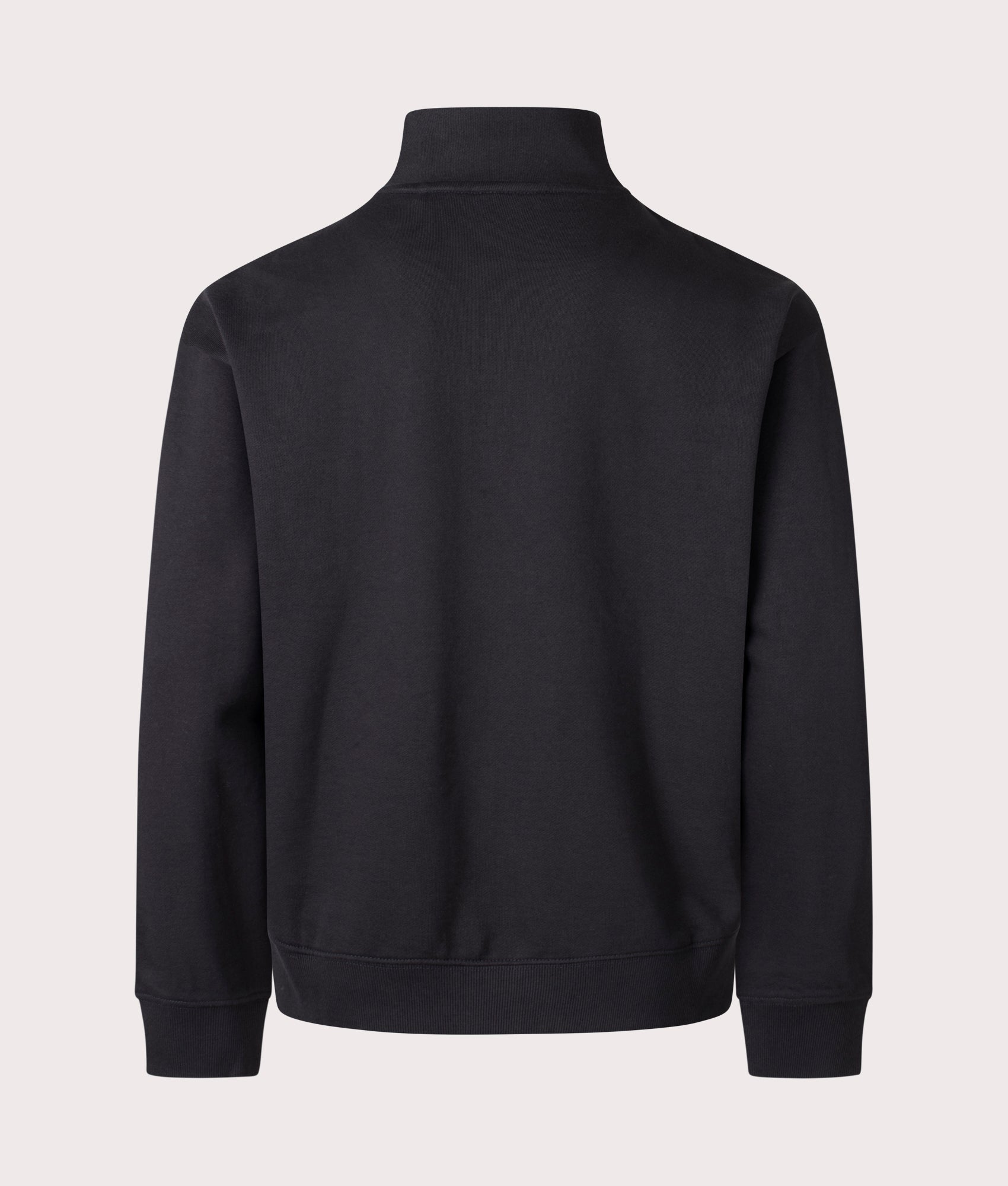 HUGO Durty244 Quarter Zip in Black. Back shot, EQVVS. 