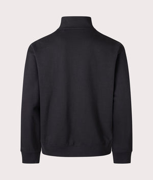 HUGO Durty244 Quarter Zip in Black. Back shot, EQVVS. 