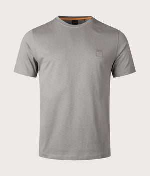Tales T-Shirt in Open Grey by BOSS. Shot at EQVVS. Front shot. 