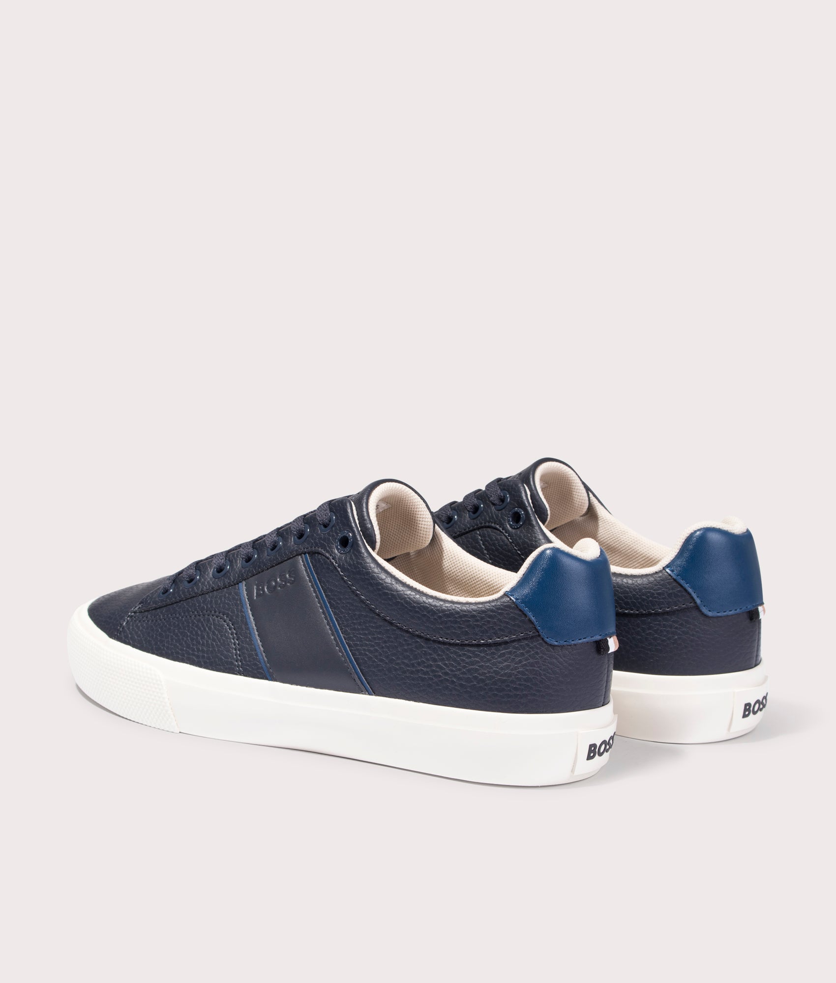 BOSS Aiden Tenn Trainers for men in Dark Blue at EQVVS back shot