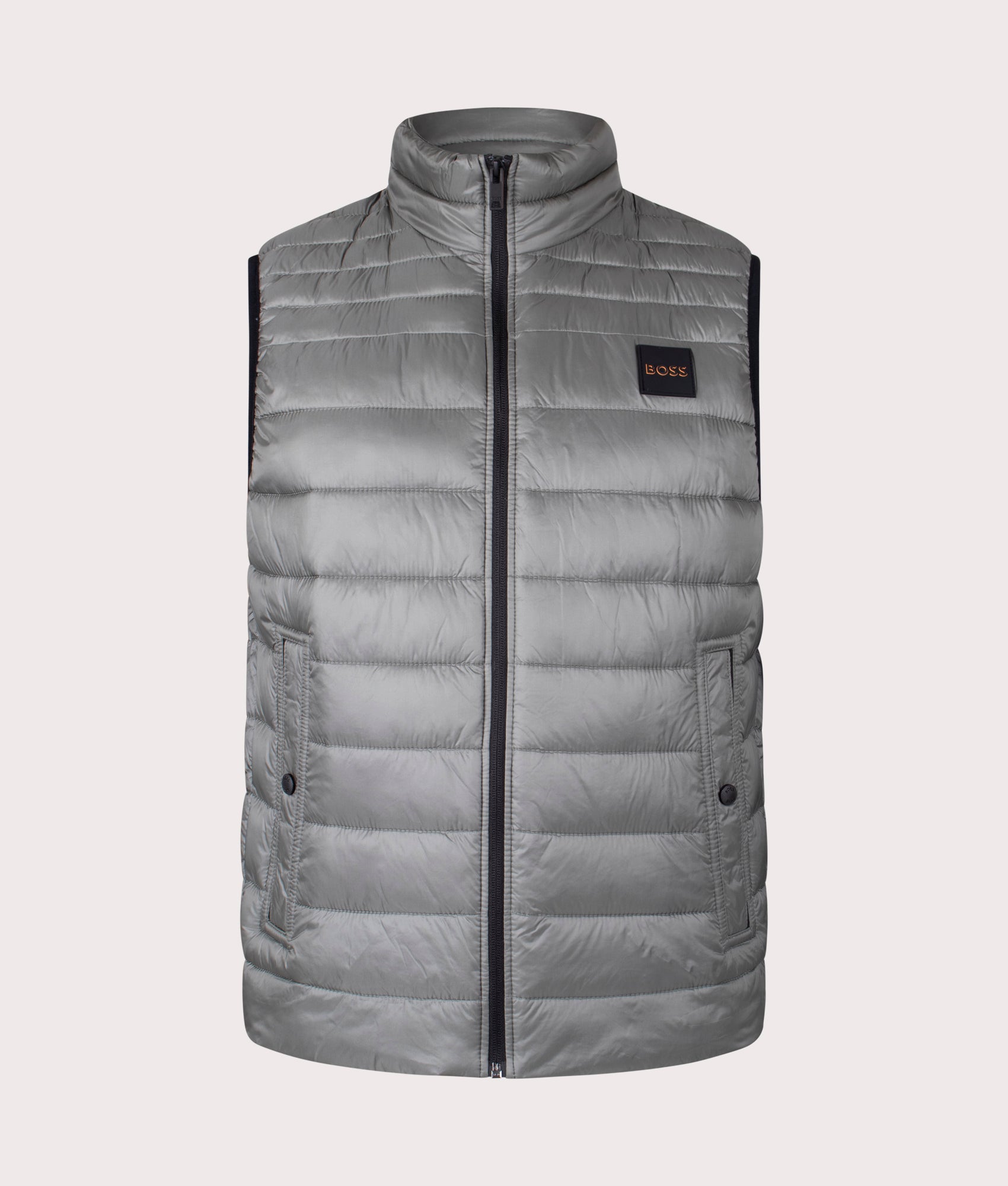 Slim Fit Odeno1 Gilet in Open Grey by Hugo Boss. EQVVS Menswear Front Shot. 