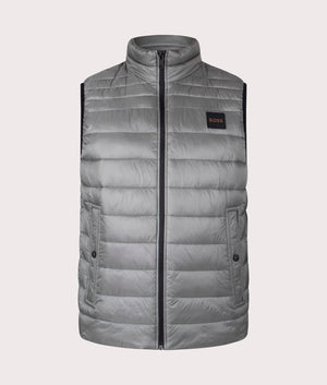 Slim Fit Odeno1 Gilet in Open Grey by Hugo Boss. EQVVS Menswear Front Shot. 