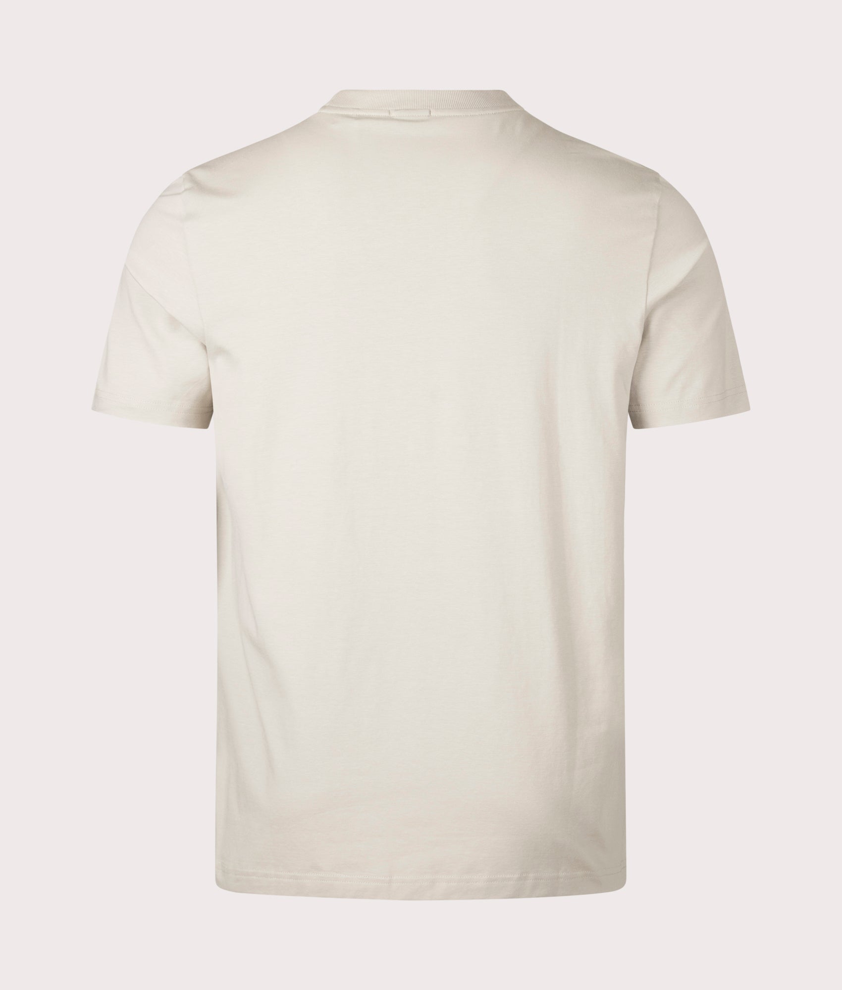 Crew Neck T-Shirt by BOSS in Light Beige. Shot at EQVVS. Back angle shot. 