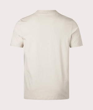 Crew Neck T-Shirt by BOSS in Light Beige. Shot at EQVVS. Back angle shot. 
