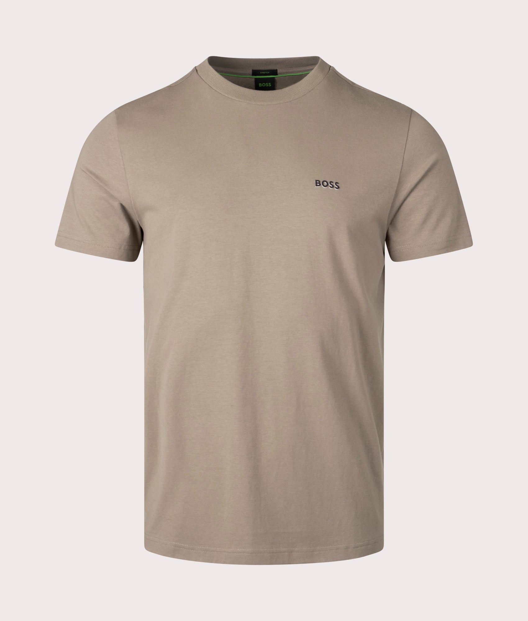 BOSS Regular Crew Neck Tee T-Shirt in Light Patel Green at EQVVS Front Shot