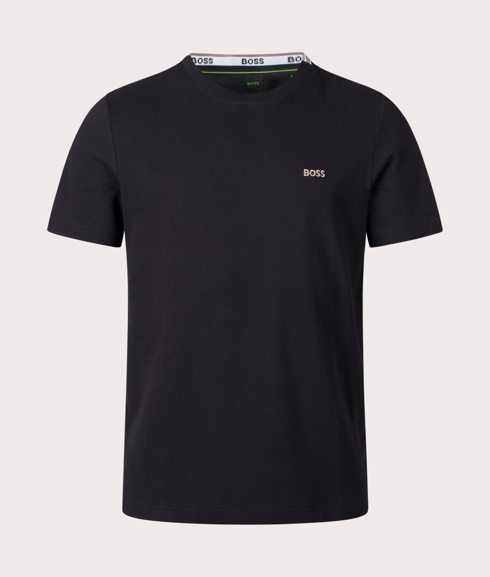 BOSS Taddy T-Shirt in Charcoal Black, 100% Cotton. EQVVS Front Shot.