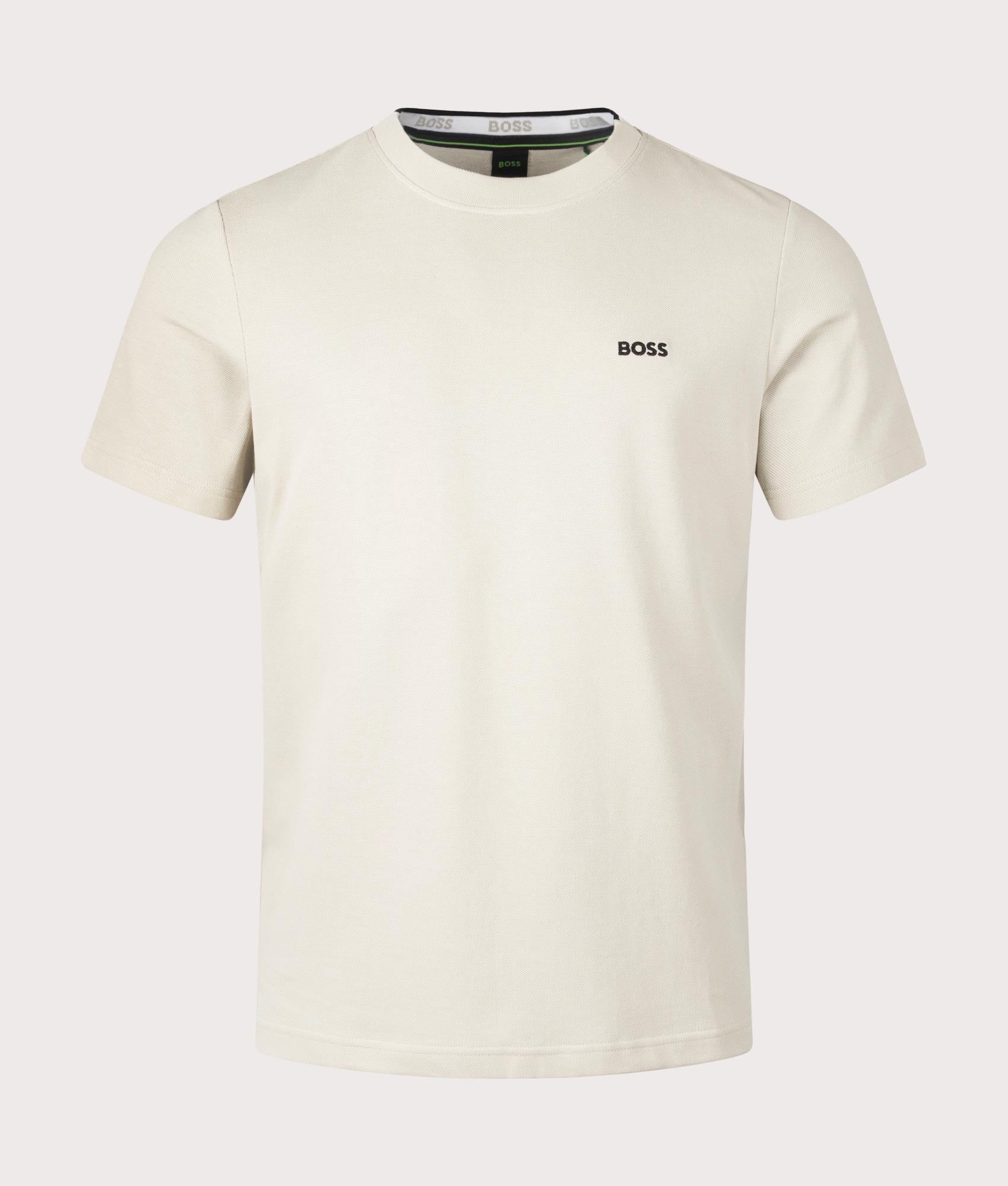 BOSS Pique Taddy T-Shirt in Light Beige for Men at EQVVS Front Shot