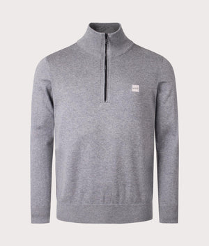 BOSS Kanobix Sweatshirt in Light Grey Cotton Blend EQVVS Menswear