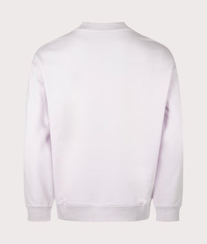HUGO Relaxed Fit Dapocrew Sweatshirt in Light Purple, 100% Cotton. At EQVVS Menswear. Back shot