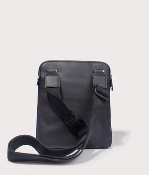 Ray Envelope Bag in Black from BOSS. Back angle shot at EQVVS.