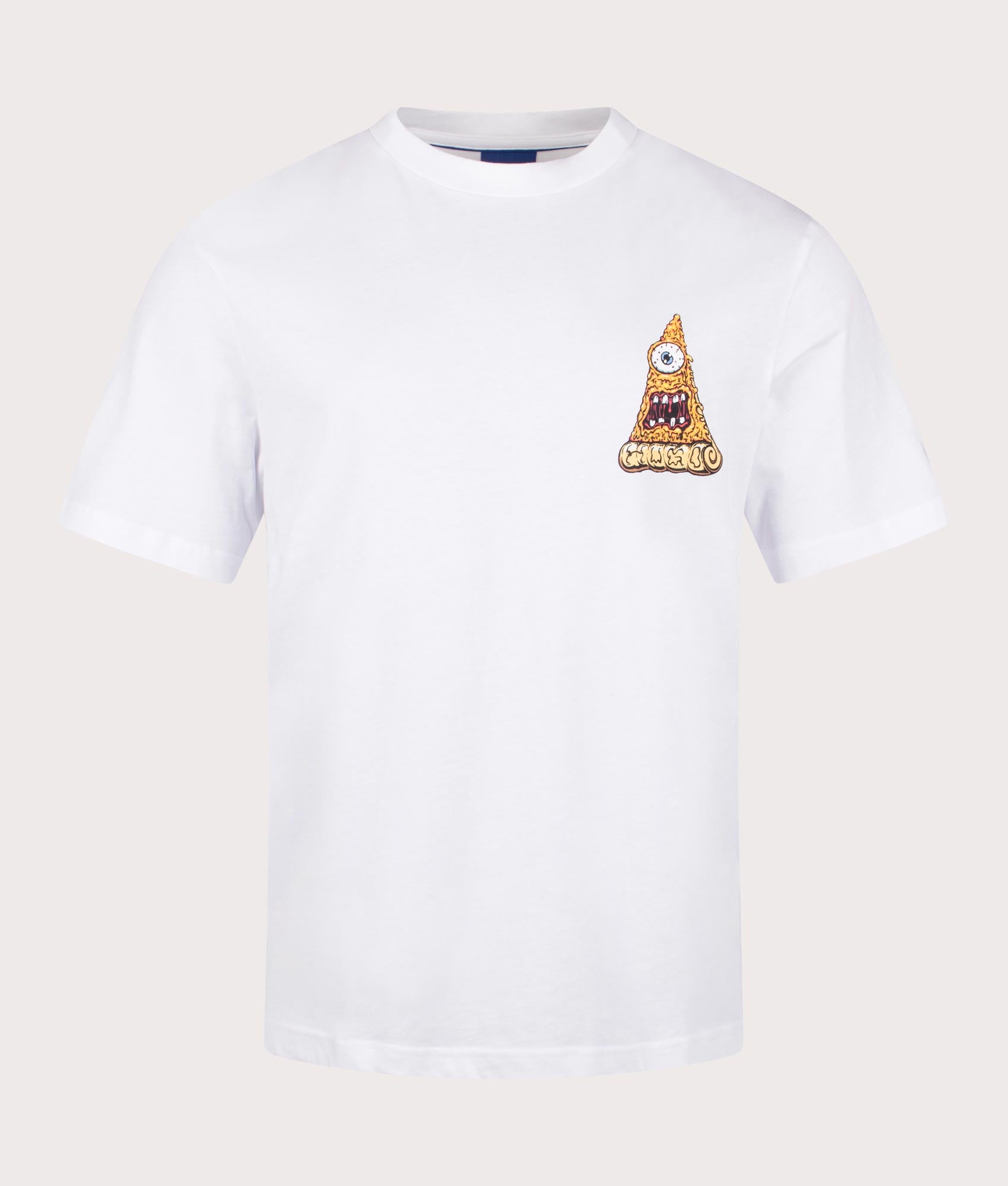 HUGO Nizzerio T-Shirt in white, 100% cotton at EQVVS. Front shot. 