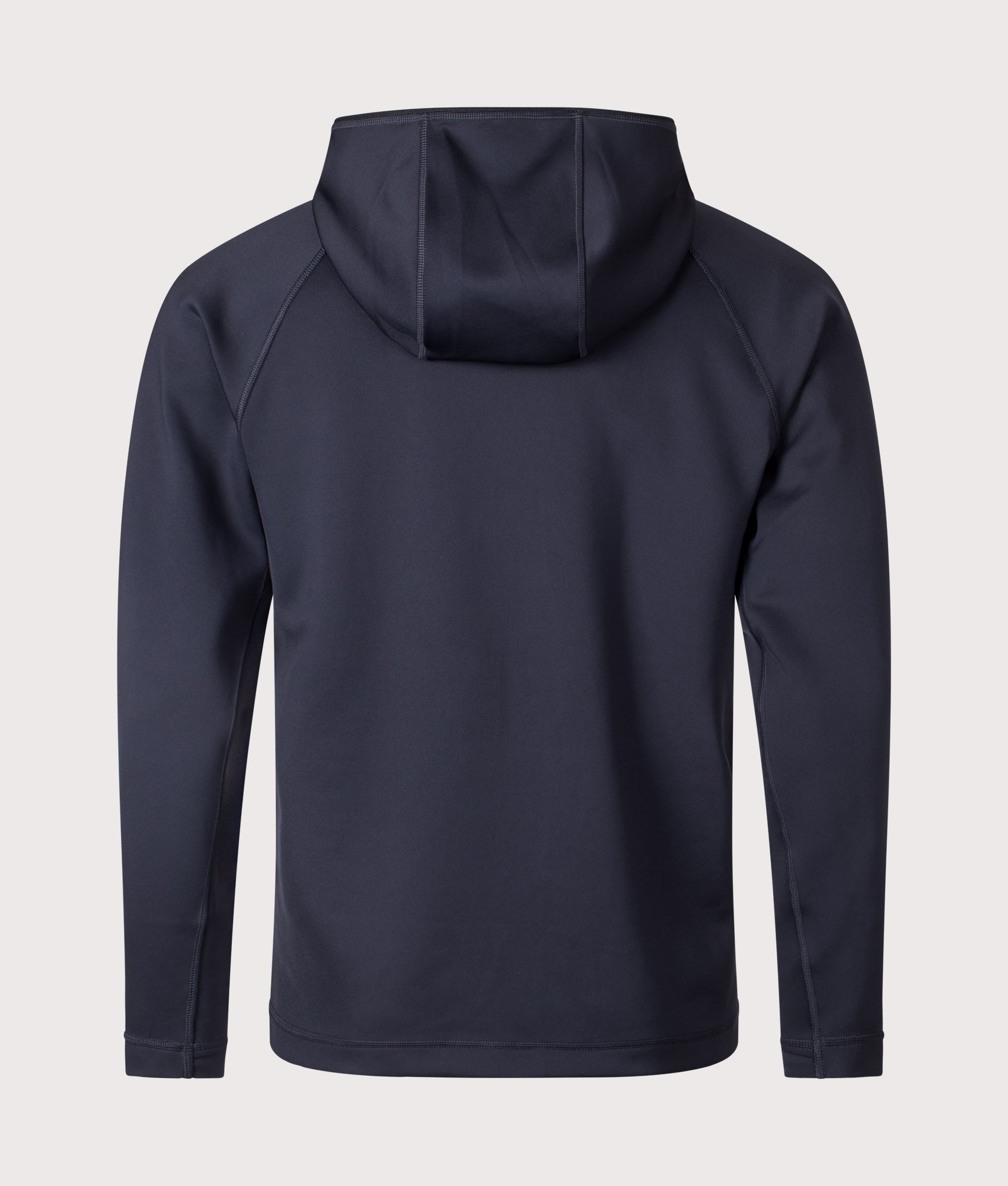 BOSS Sicon Active Hoodie in Dark Blue. Shot at EQVVS. Back shot