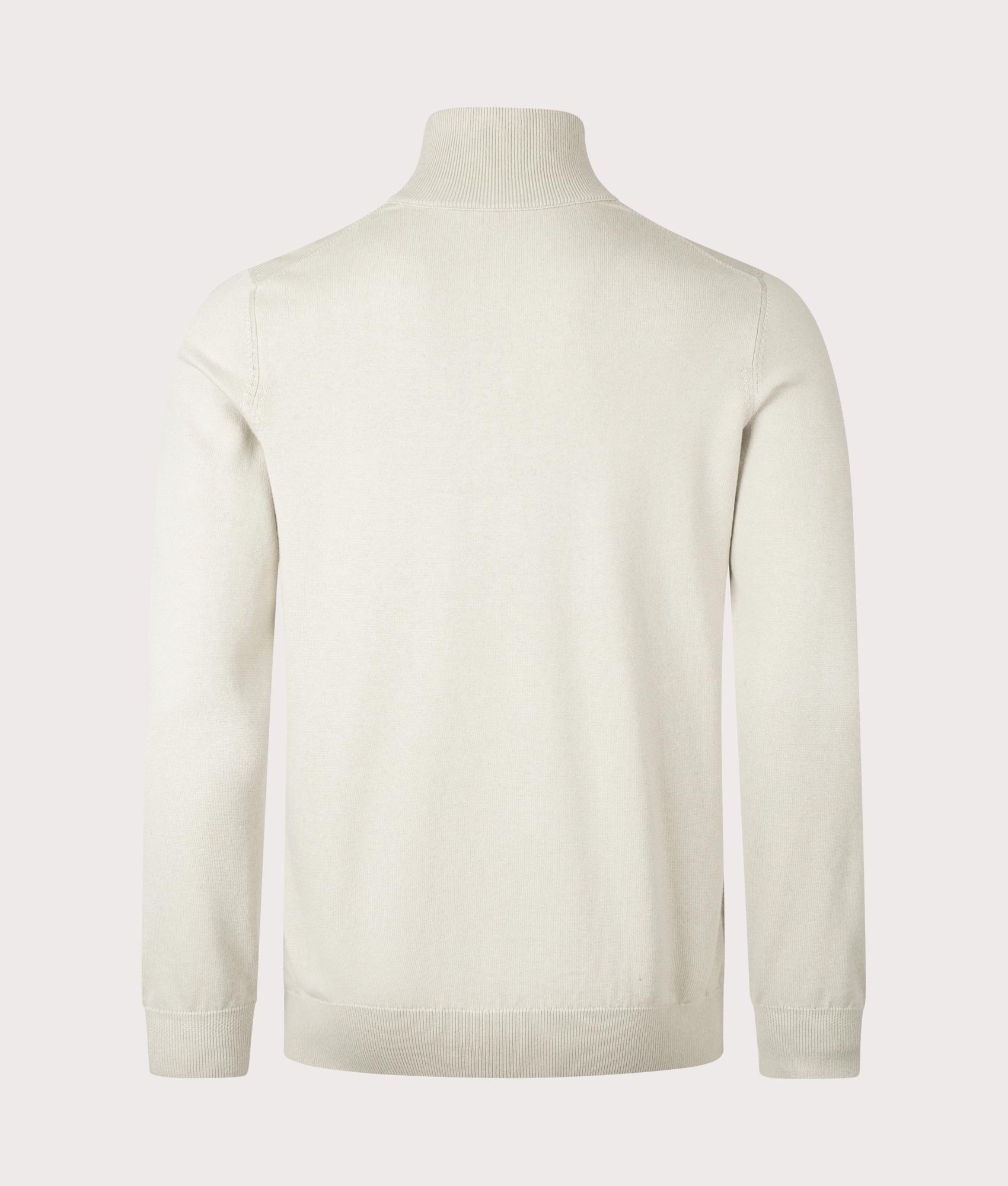 Kanobix Quarter Zip Sweatshirt in Light Beige by BOSS at EQVVS. Reverse shot. 