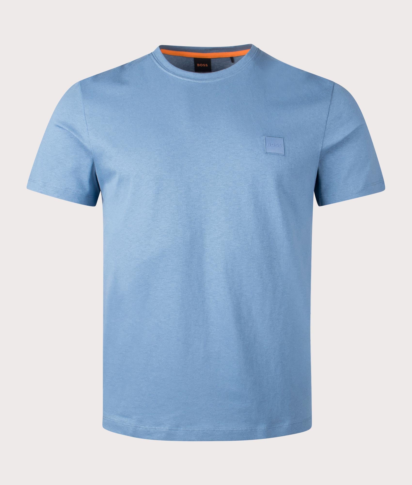 BOSS Tales T-Shirt in Light/Pastel Blue. EQVVS Front Shot.