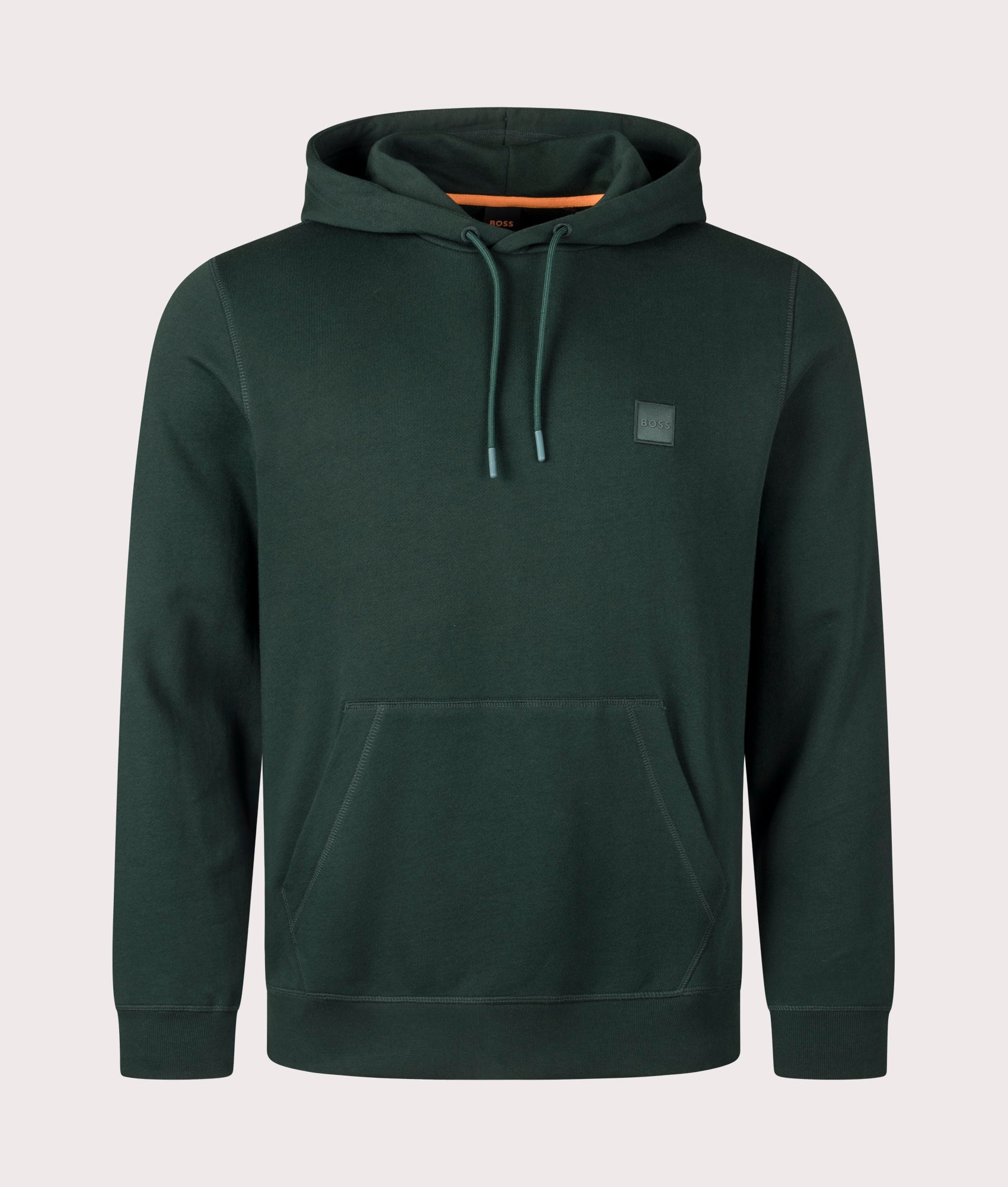 BOSS Wetalk Hoodie in Open Green. EQVVS front shot.