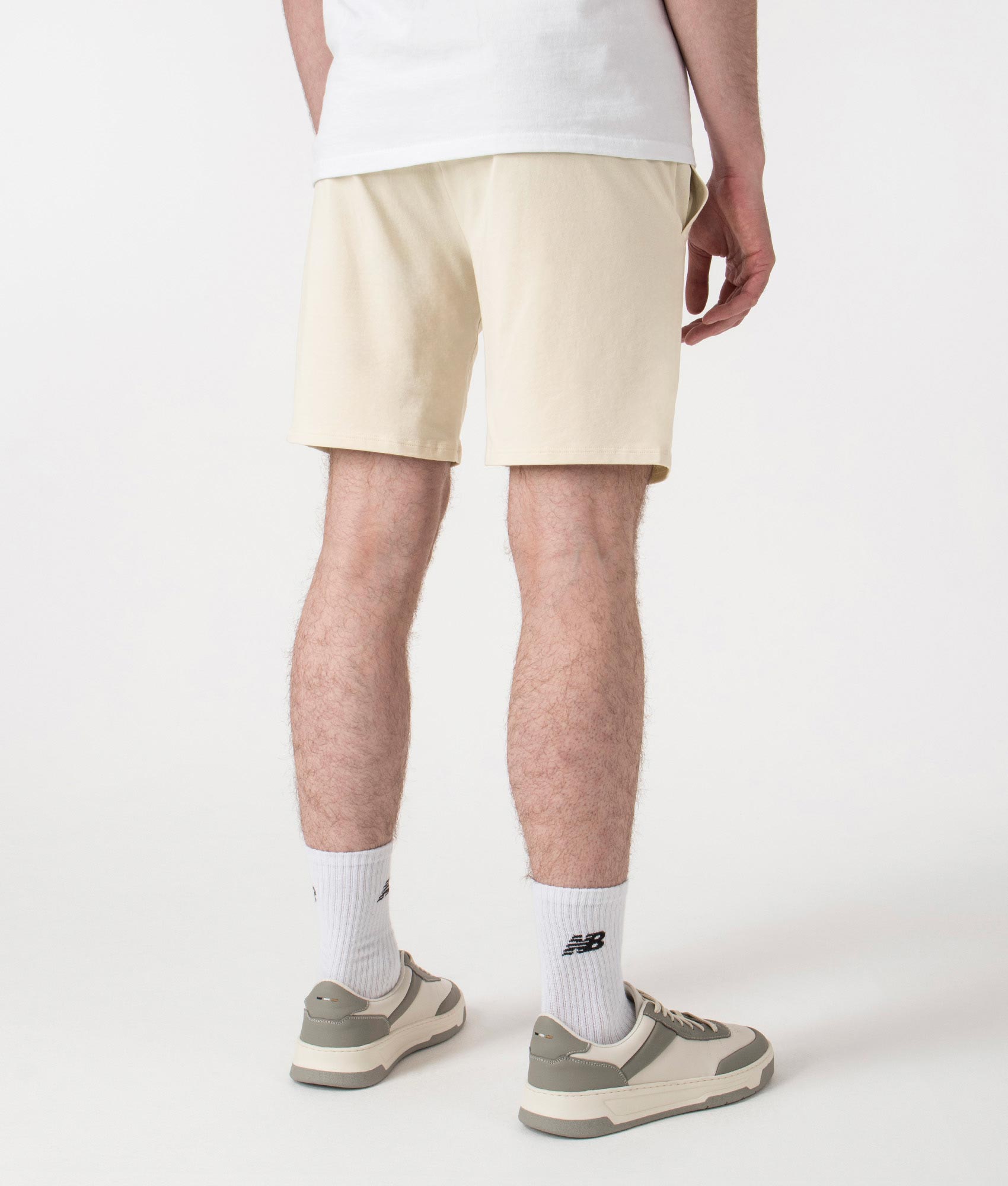 BOSS Unique Shorts CW in Open White at EQVVS. Back Shot.
