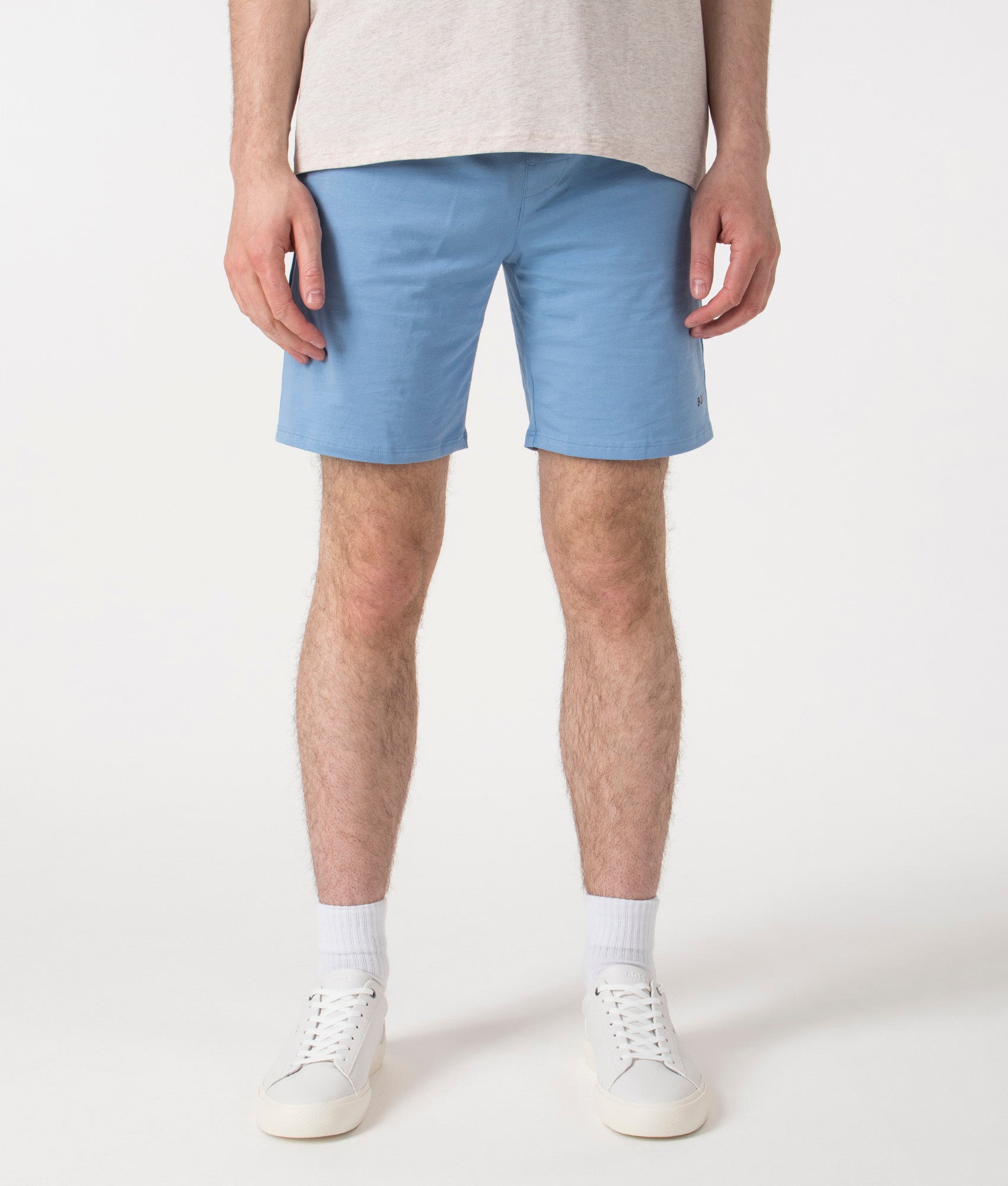 BOSS Unique Shorts CW inLight/Pastel blue at EQVVS. Front Shot.