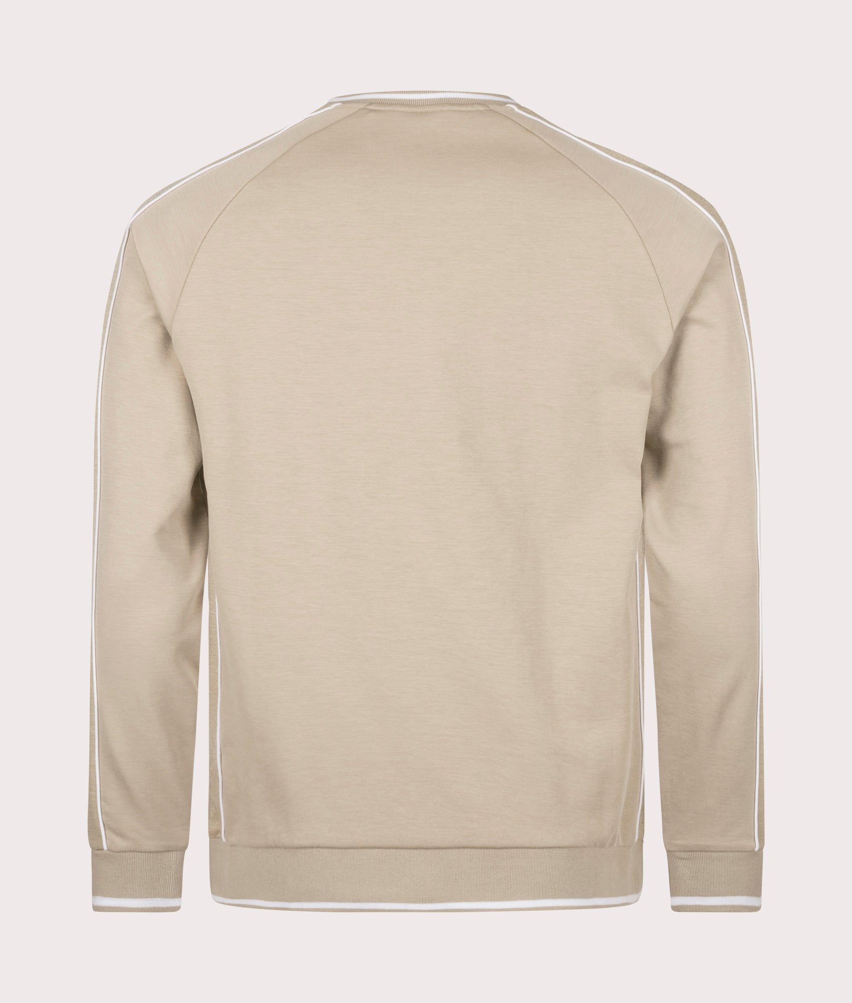 BOSS Track Top Sweatshirt in Light Beige. Shot at EQVVS. Back shot