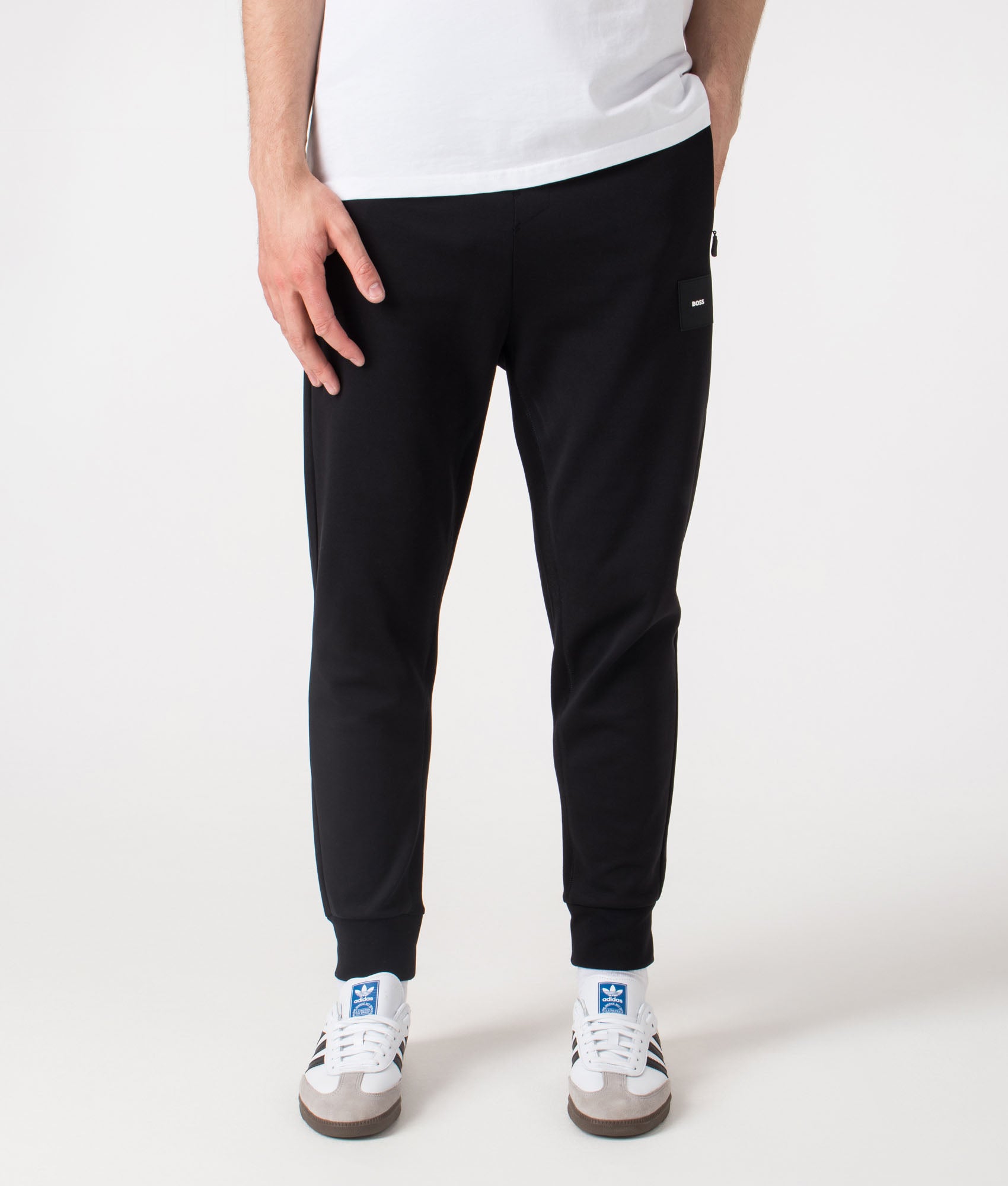 Regular Fit Hadiko Rib Joggers. Shot by EQVVS. Front facing shot.