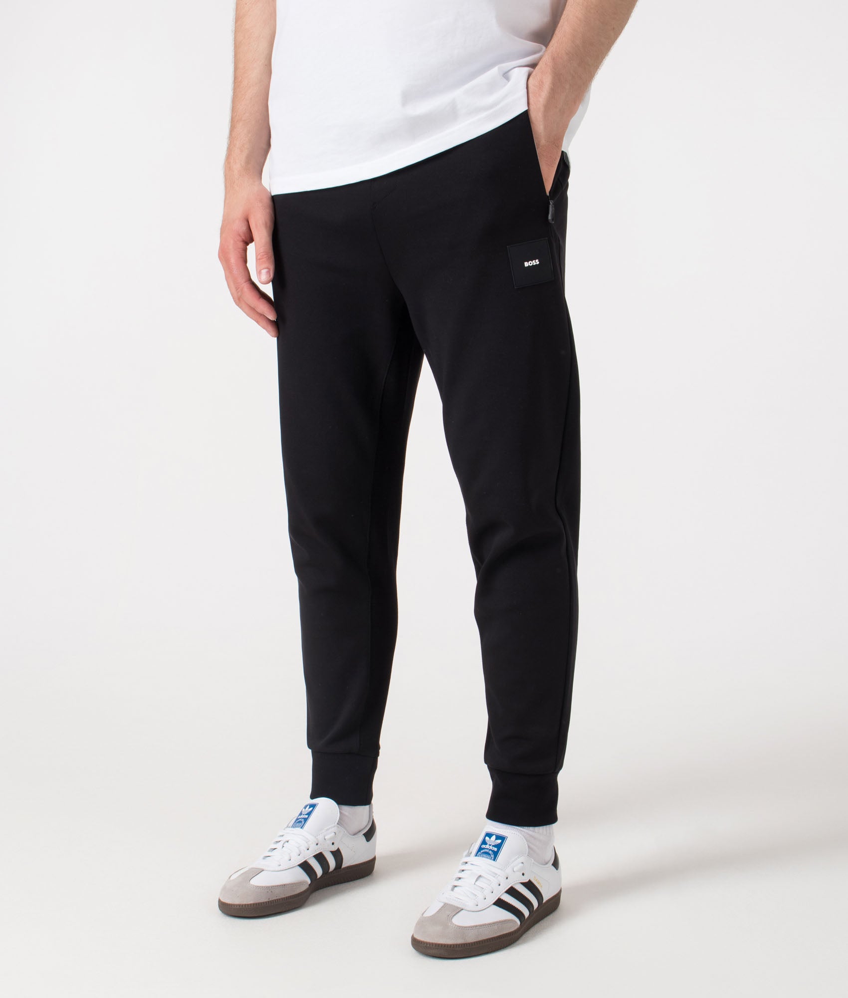 Regular Fit Hadiko Rib Joggers. Shot by EQVVS. Front angled shot.