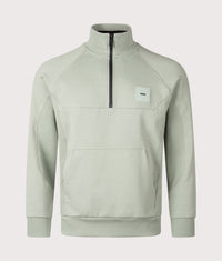 Rib Quarter Zip: 357 Open Green 
