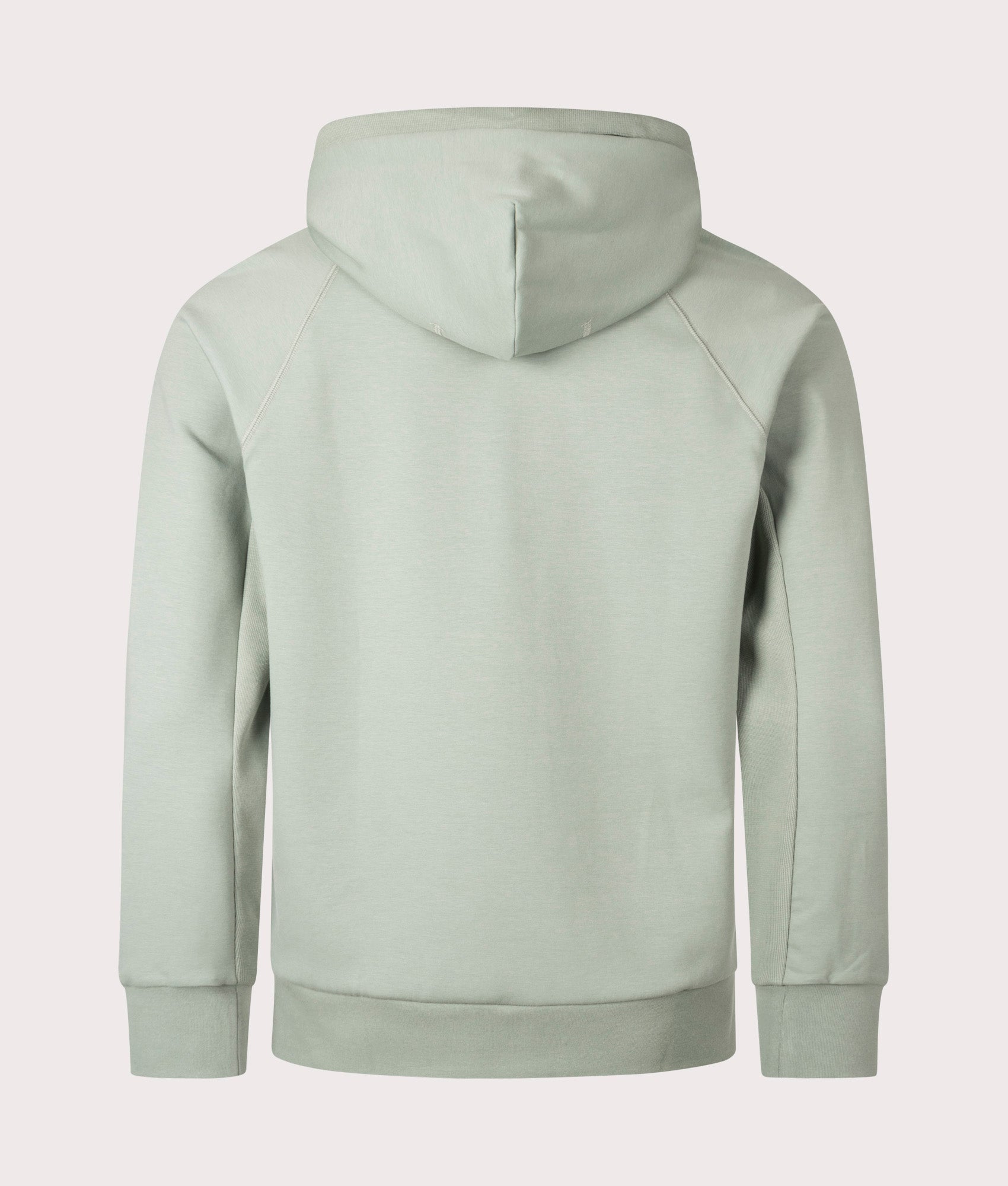 BOSS Soody Rib Hoodie in Open Green . Shot at EQVVS. Back shot 