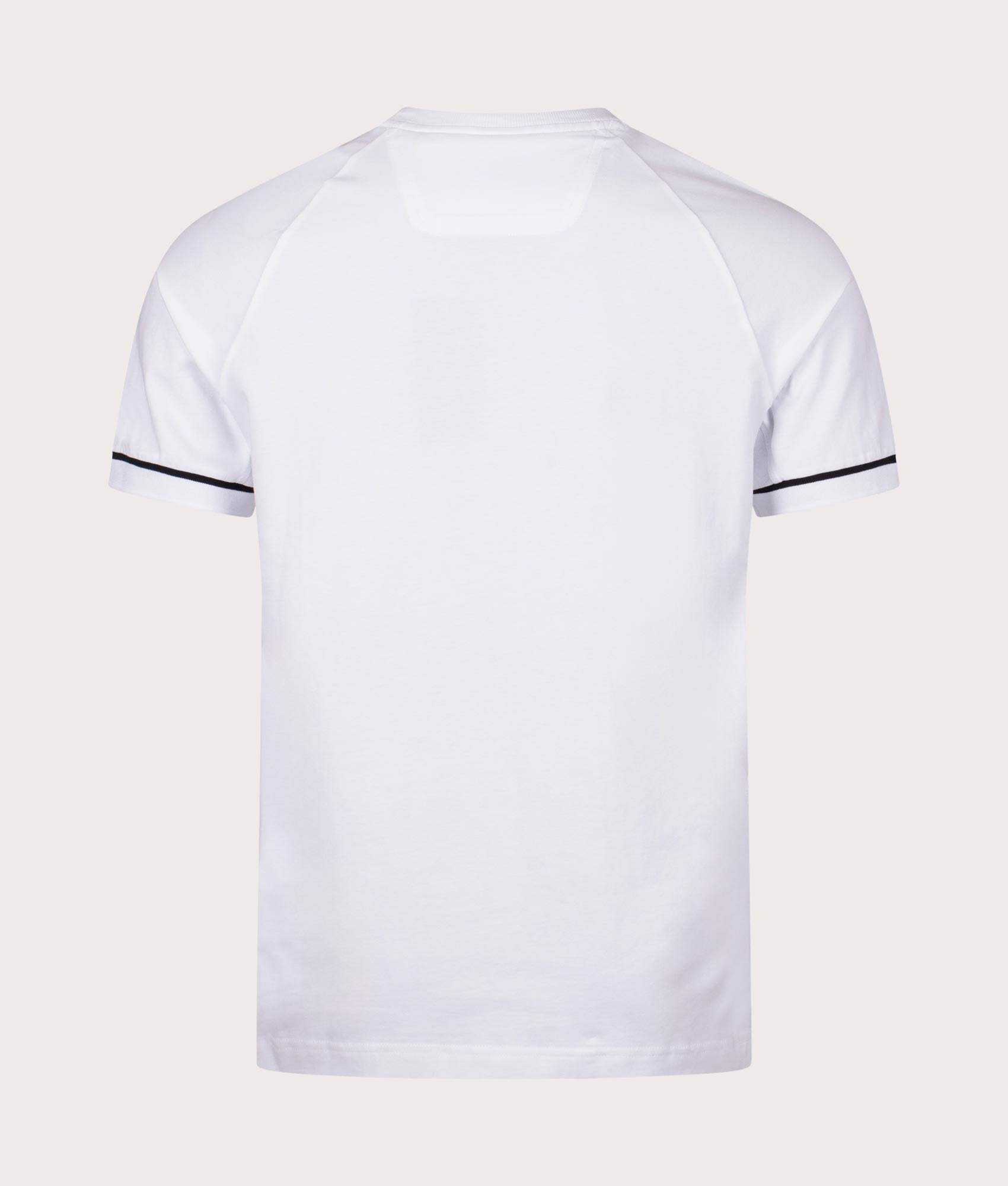 BOSS Tee Rib T-Shirt in white at EQVVS. Back Shot.