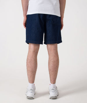 BOSS Relaxed Fit Sandrew Shorts in Dark Blue at EQVVS. Back model shot
