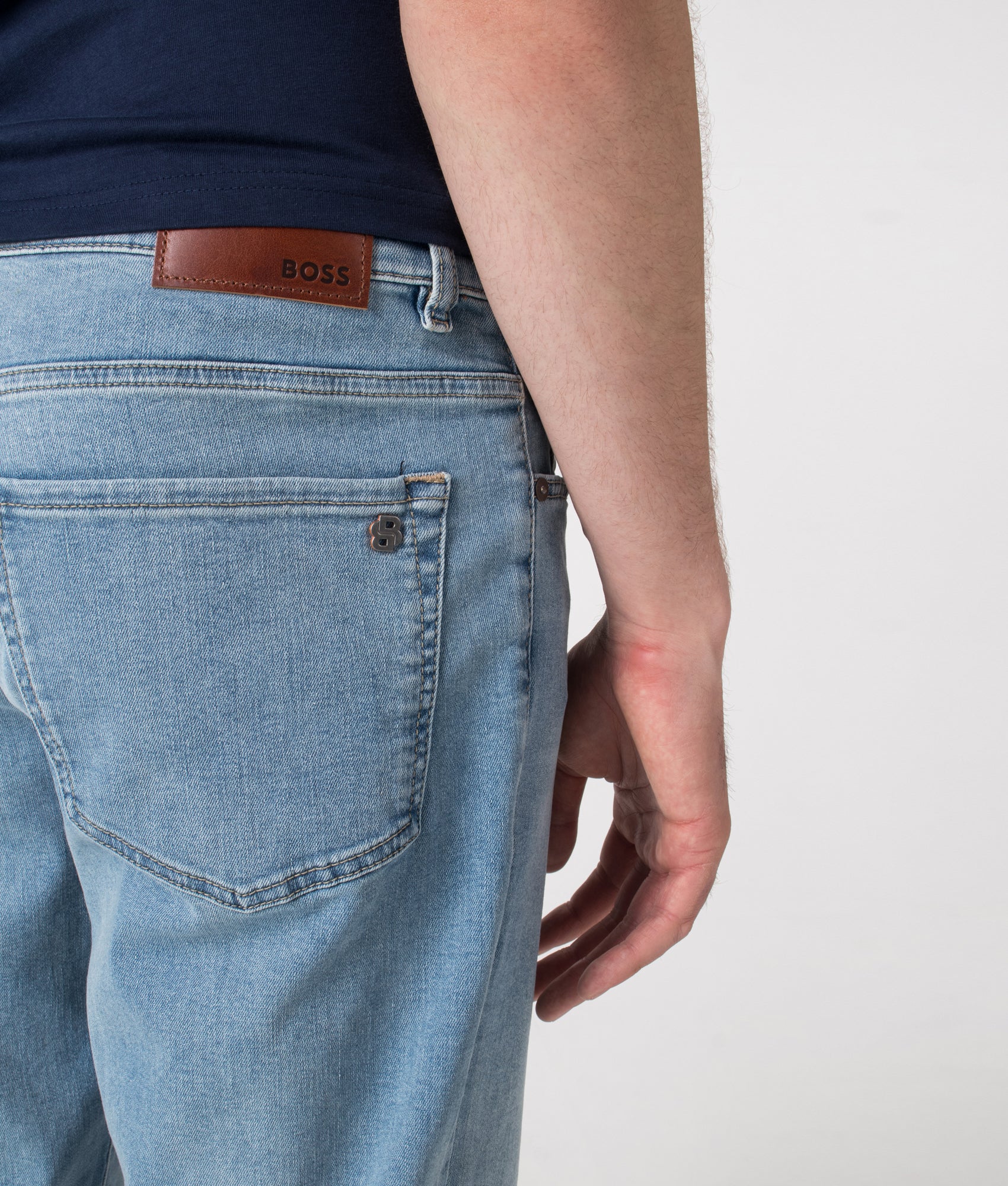 Boss Regular Fit Maine Jeans. Shot by EQVVS. Boss back shot.